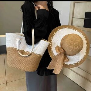 Elegant Tan and White Women's Tote Bag